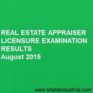 Real Estate Appraiser - Exam Results 2015