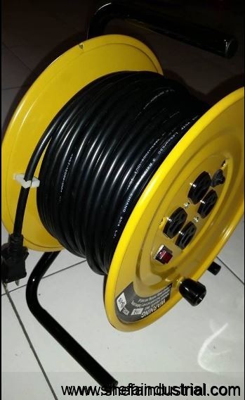 Heavy Duty Extension Cord – with Reel and Rotating Handle – 4 Sockets – we  deliver – Shefa Industrial Products Inc.